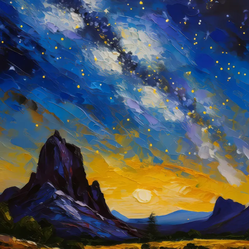 Painting: Milky Way over Crag