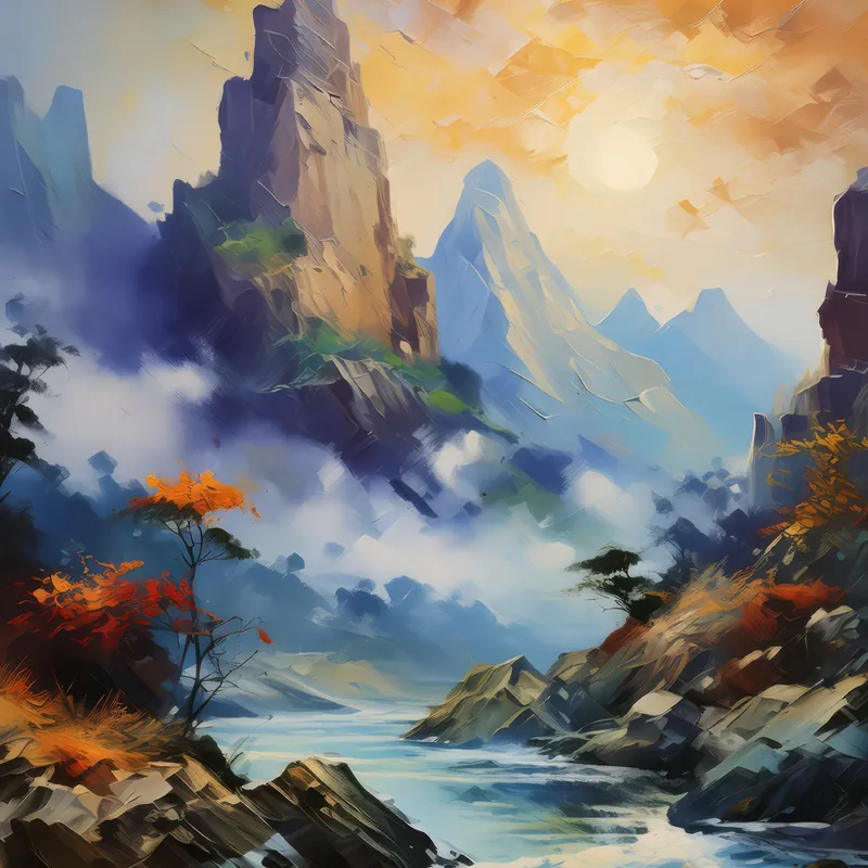 Painting: Misty Crag Mirage