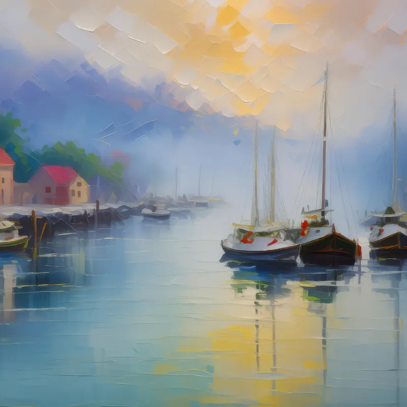 Painting: Misty Harbor Morning
