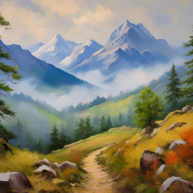 Painting: Misty Highlands Trail