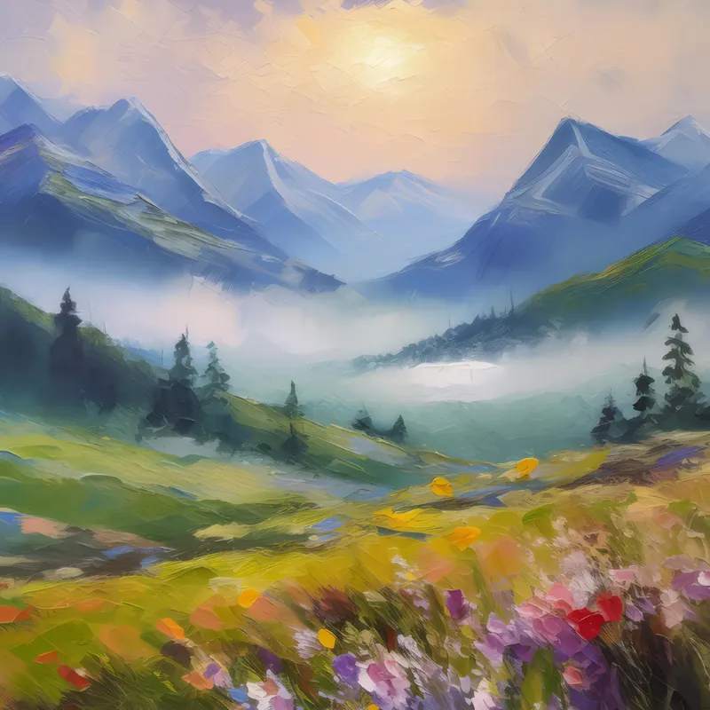 Painting: Misty Morning Valley