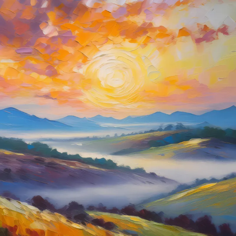 Painting: Misty Plateau Morning