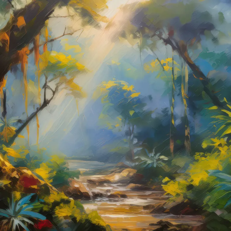 Painting: Misty Rainforest Morning