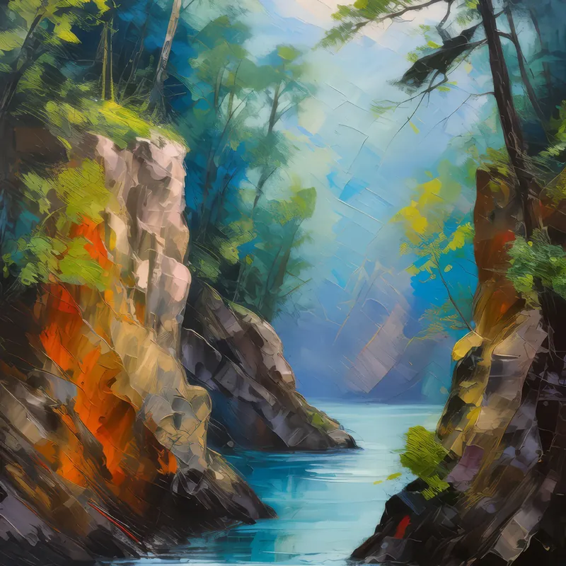 Painting: Misty River Chasm