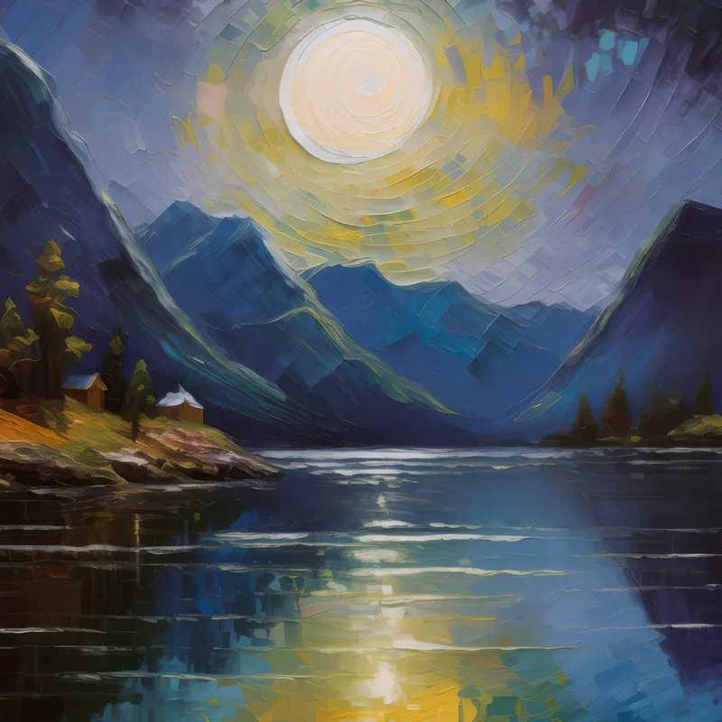 Painting: Moonlight Sonata at the Fjord