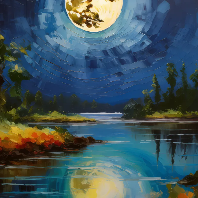 Painting: Moonlit Lagoon Night