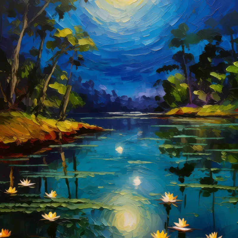 Painting: Moonlit Lagoon