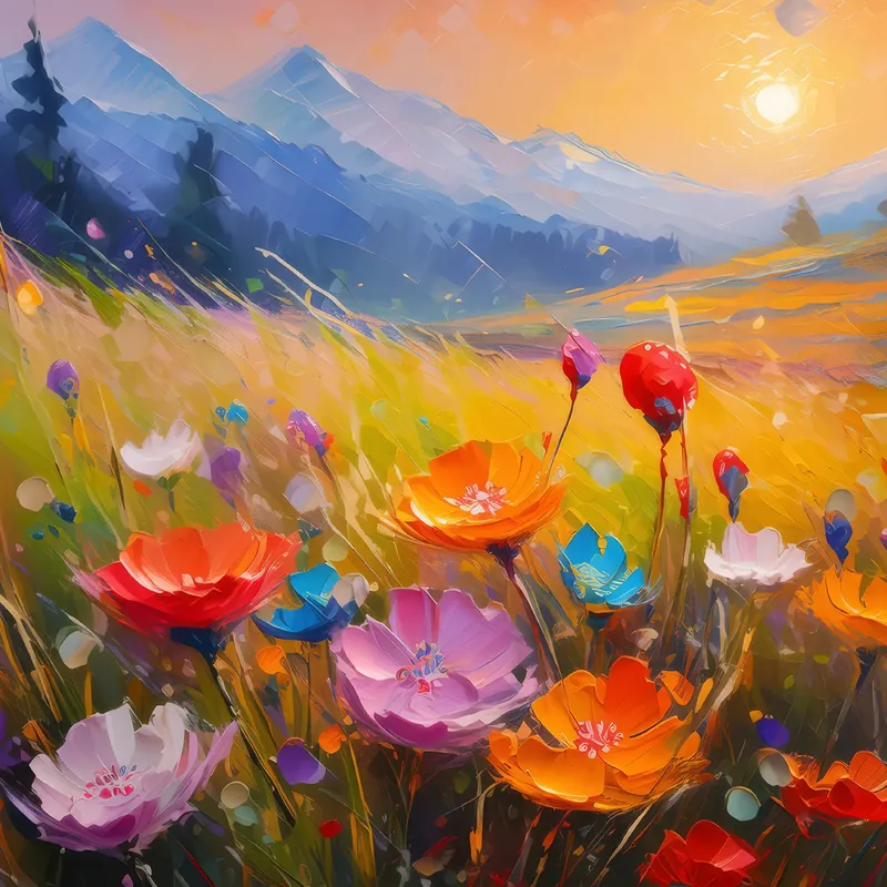 Painting: Morning Dew on Blooming Grassland
