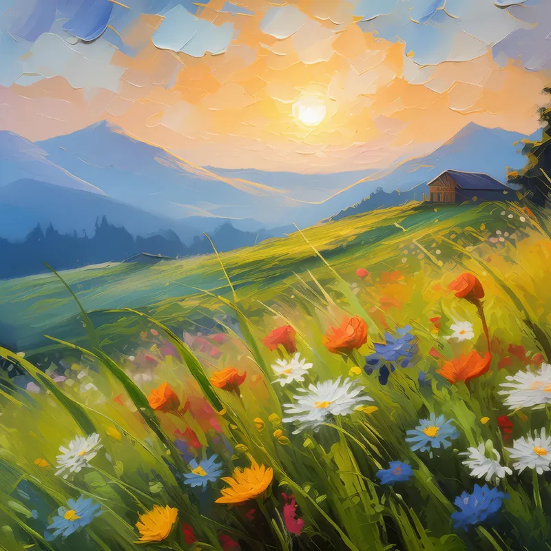 Painting: Morning Dew on Knoll