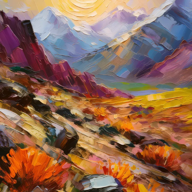 Painting: Morning Glow Alpine Desert