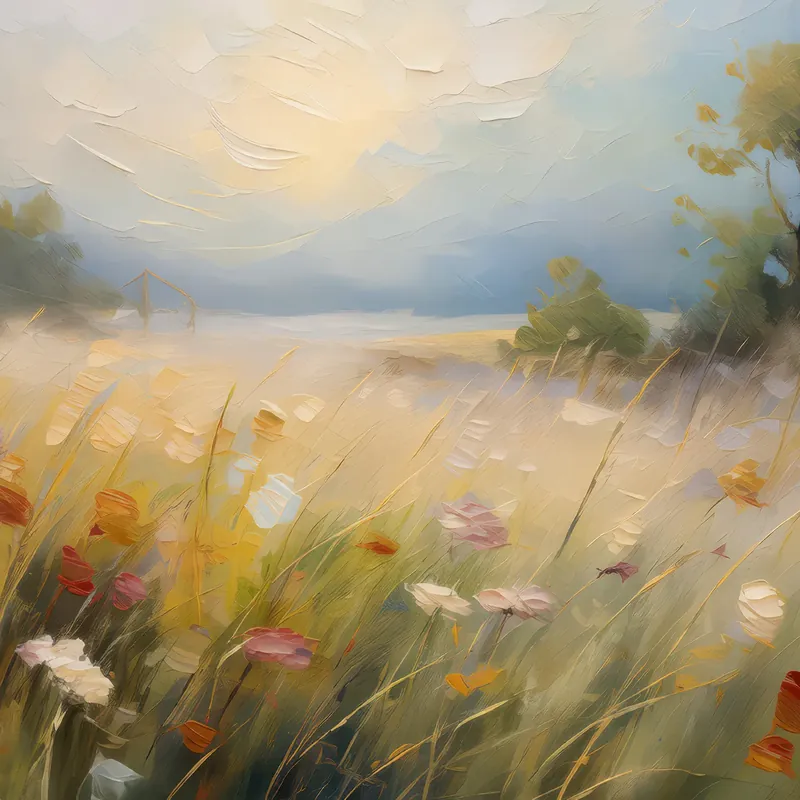 Painting: Morning Mist Grassland