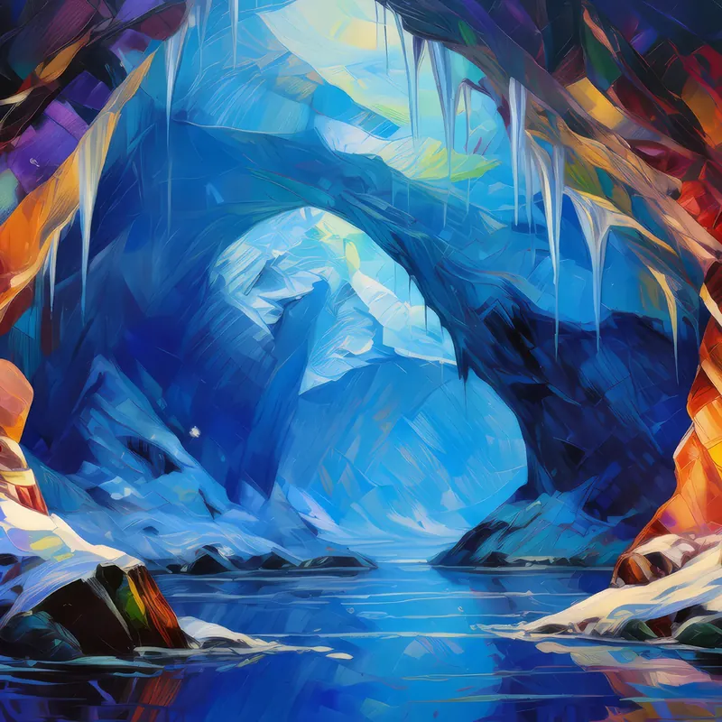 Painting: Mountain Ice Caves