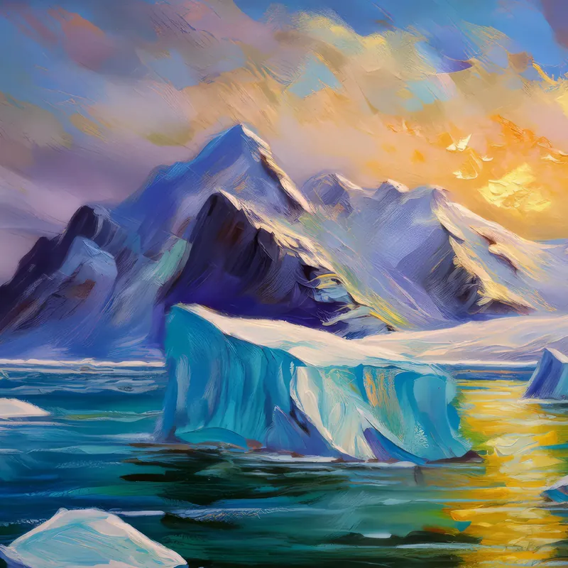 Painting: Mountain Ice Shelf