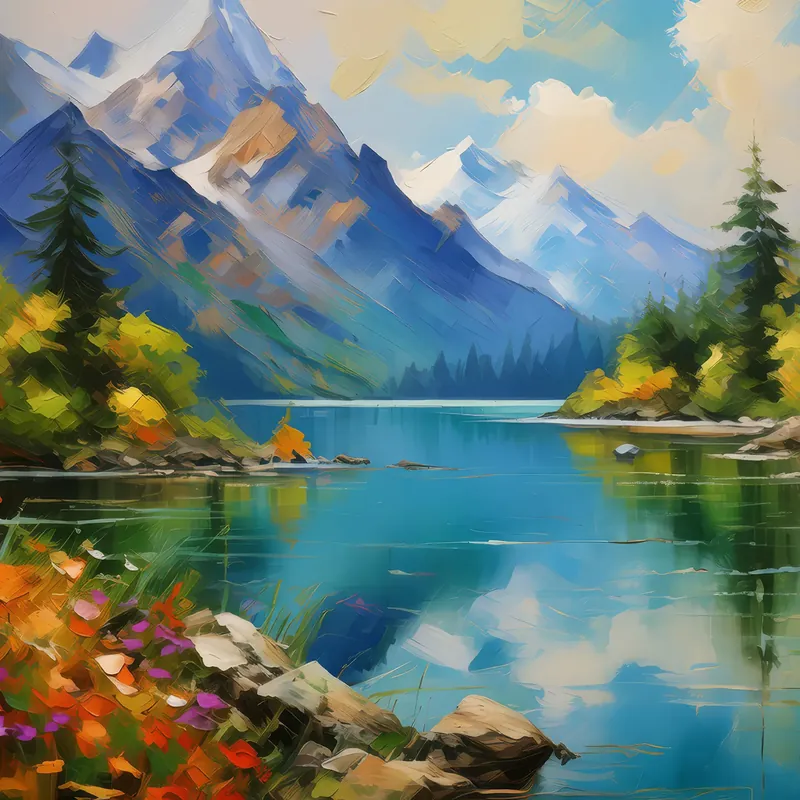 Painting: Mountain Lake Majesty