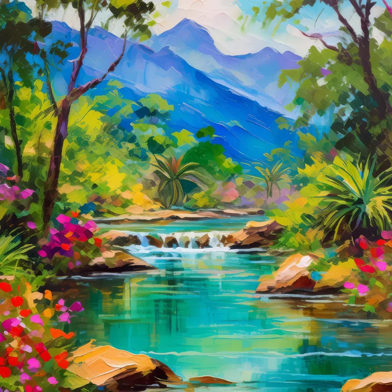 Painting: Mountain Oasis Springs