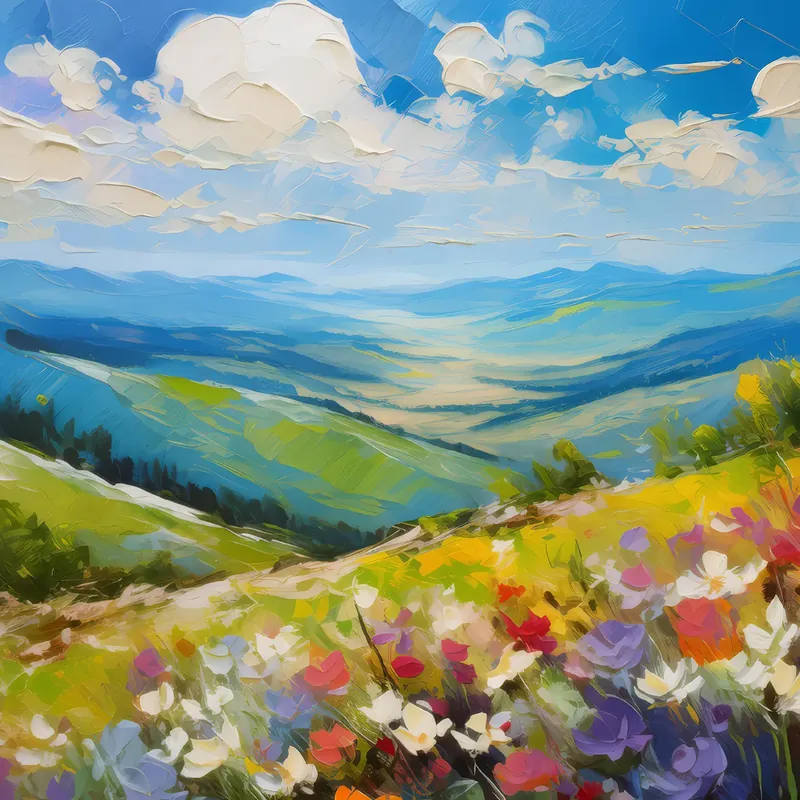 Painting: Mountain Overlook in Spring