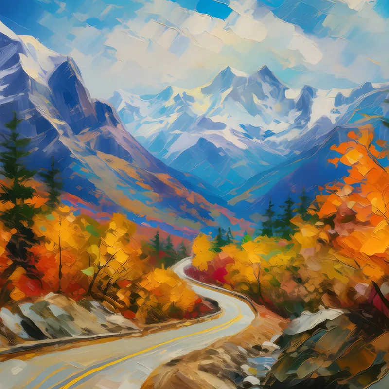 Painting: Mountain Pass in Autumn