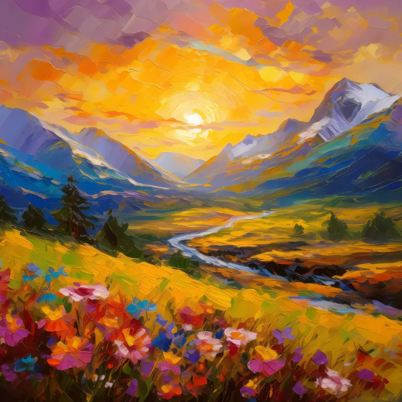 Painting: Mountain Sunrise