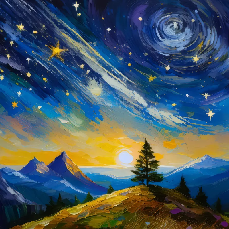 Painting: Mountain Top Star Gazing
