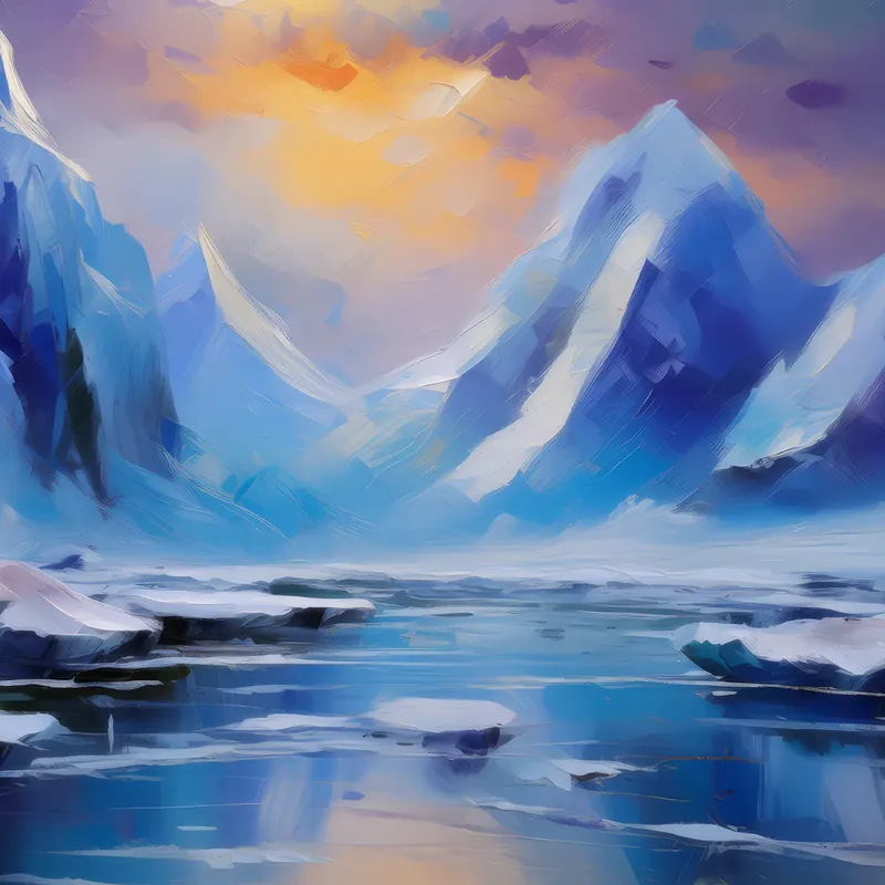 Painting: Mysterious Arctic Desert Fog