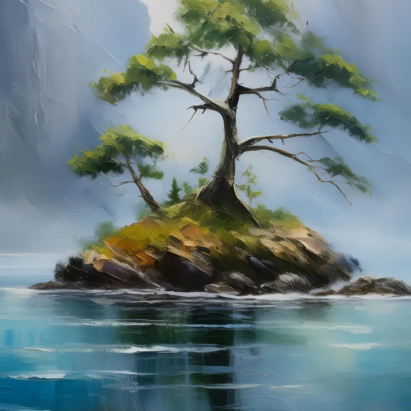 Painting: Mystic Fog Island