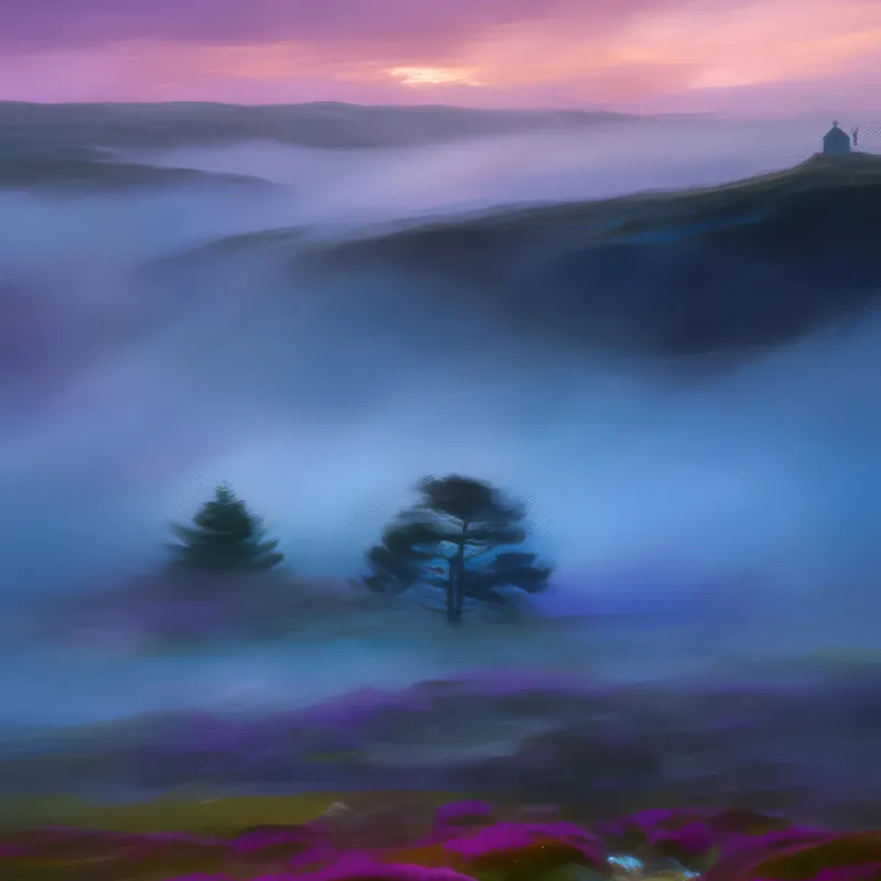 Painting: Mystical Fog over Moor