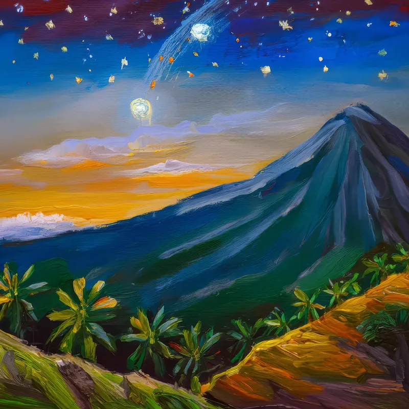 Painting: Nightfall on Tropical Slopes
