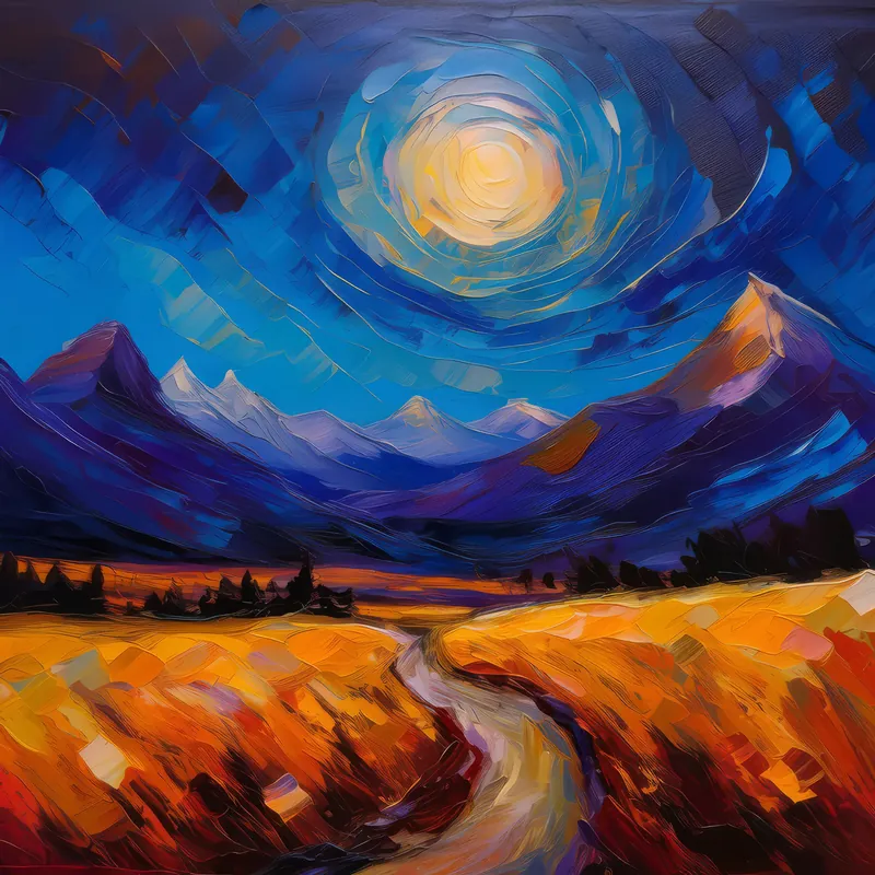 Painting: Nightfall’s Quiet in Alpine Desert
