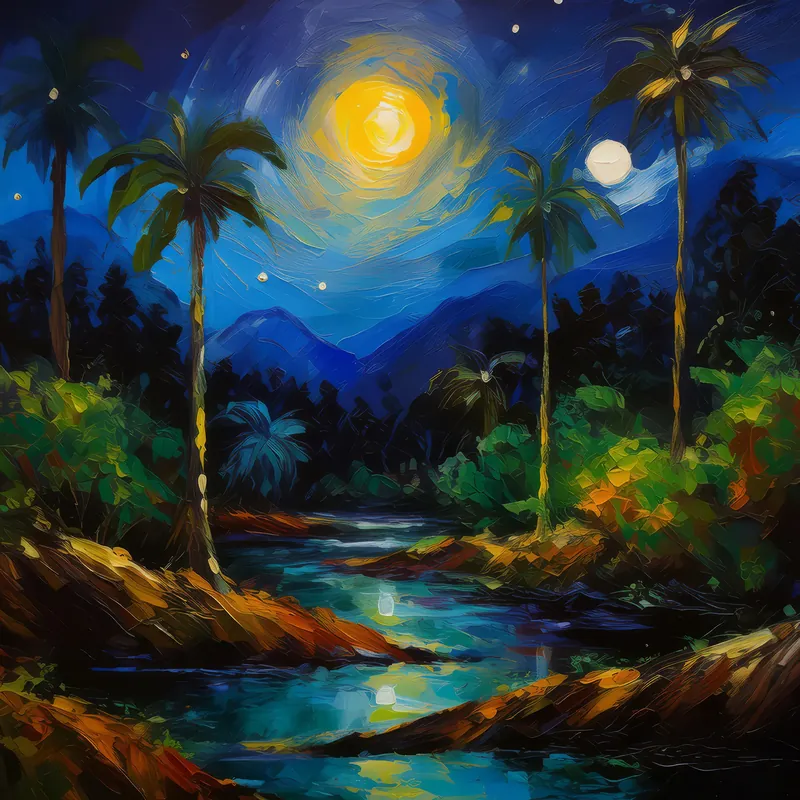 Painting: Night’s Mantle Over Boreal Forest