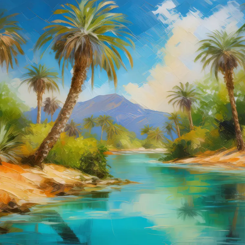 Painting: Oasis Amidst Dunes