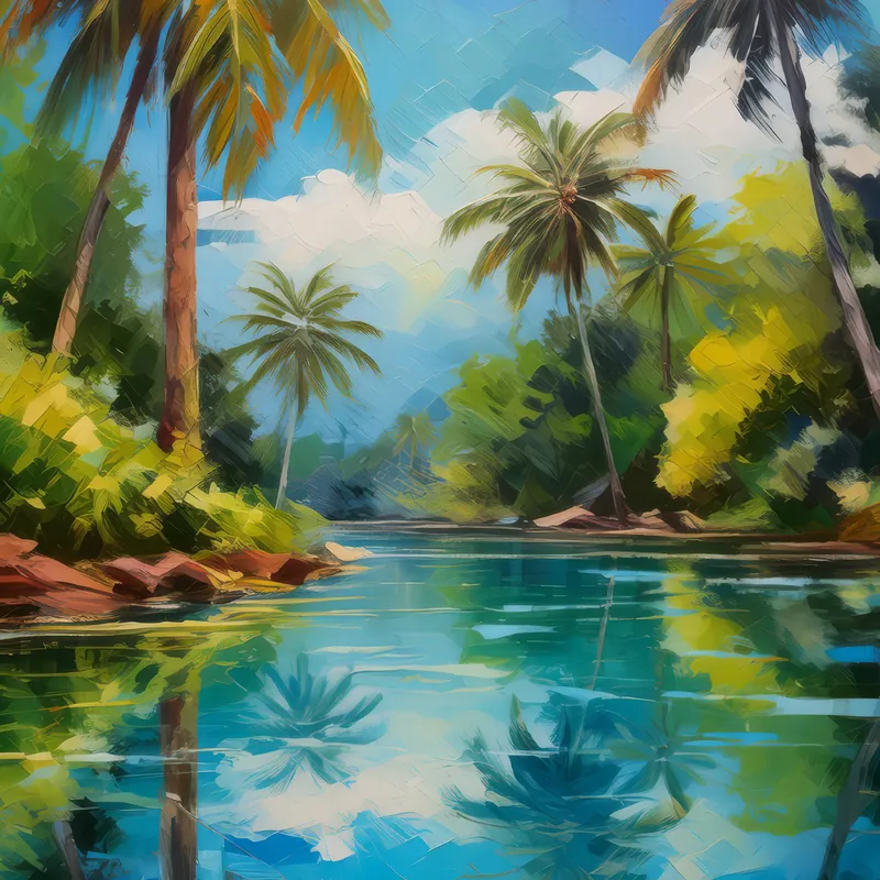Painting: Oasis Reflection Pool