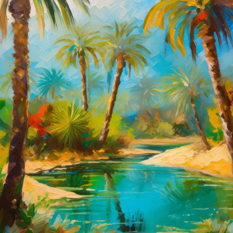 Painting: Oasis in Desert