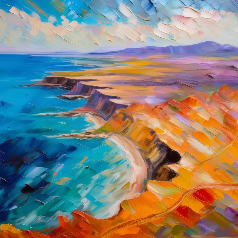 Painting: Ocean Desert Aerial View