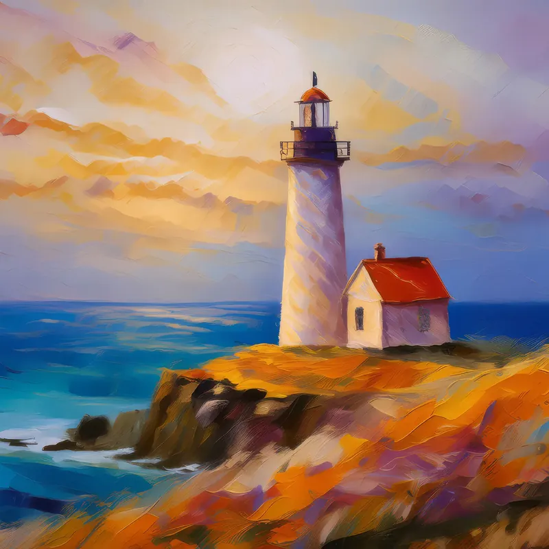 Painting: Ocean Desert Lighthouse Watch