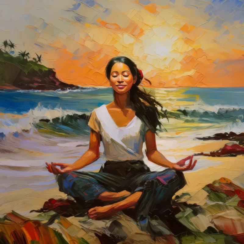 Painting: Ocean Sunset Meditation