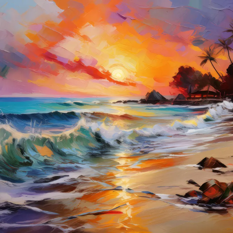 Painting: Oceanic Sunrise View