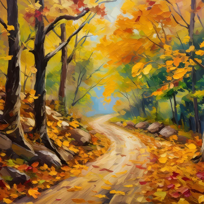 Painting: Old Forest Road in Autumn