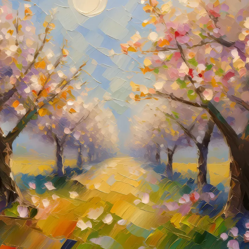 Painting: Orchard Blossoms at Dawn