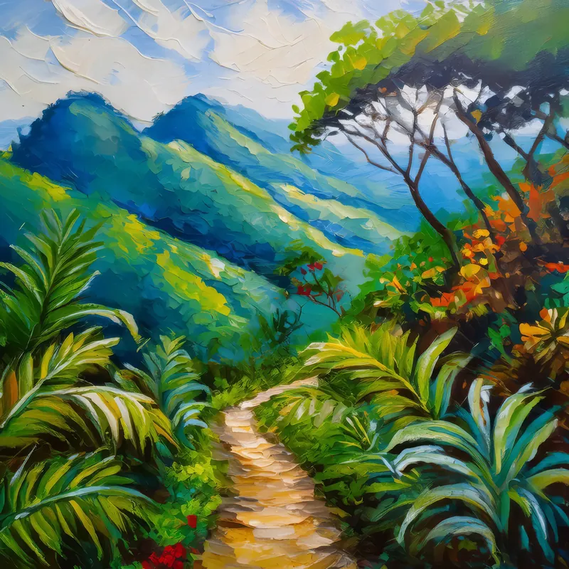 Painting: Pathway Through Tropical Heights