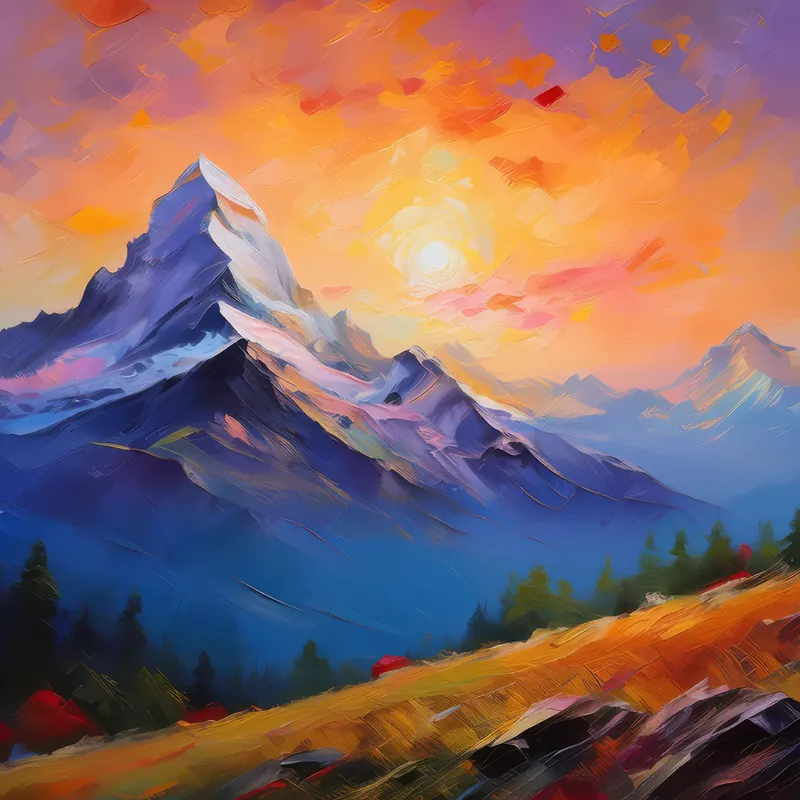 Painting: Plateau Alpenglow