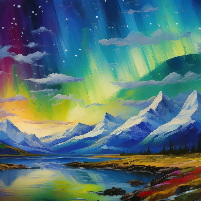 Painting: Plateau Aurora Australis Display