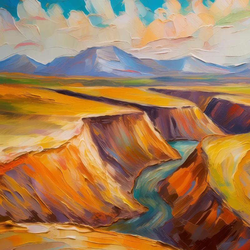 Painting: Plateau Bajada Alluvial Fan