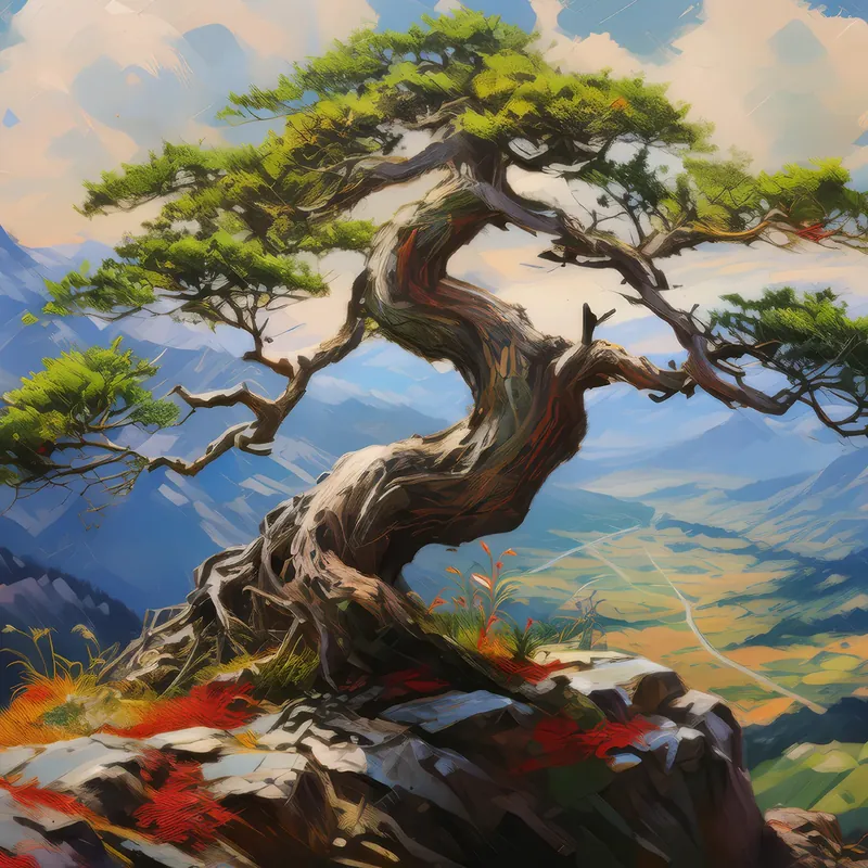 Painting: Plateau Bonsai Tree