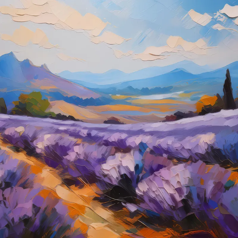Painting: Plateau Lavender Fields