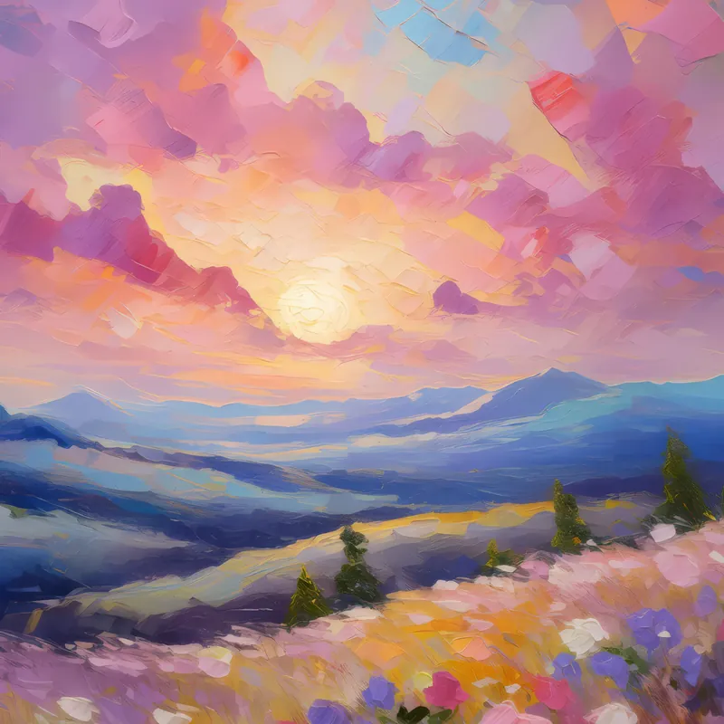 Painting: Plateau Rayleigh Scattering Sunrise