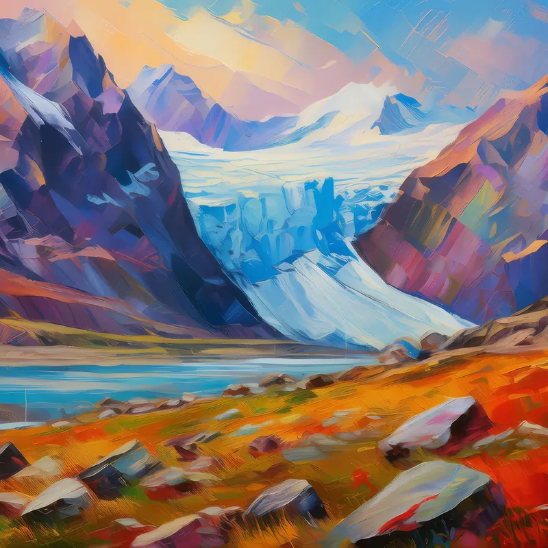 Painting: Plateau Rock Glacier Landscape