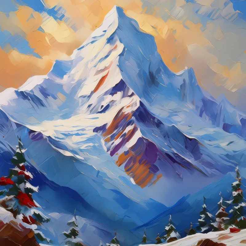 Painting: Plateau Snowcapped Peaks