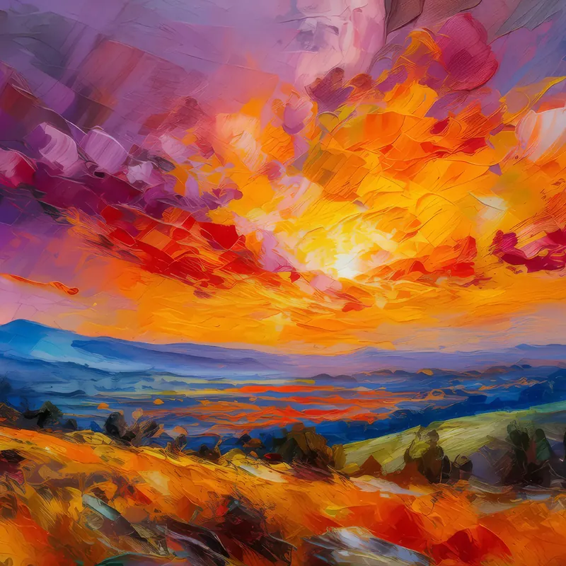 Painting: Plateau Wildfire Sunset