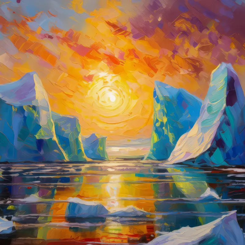 Painting: Polar Desert Icebergs