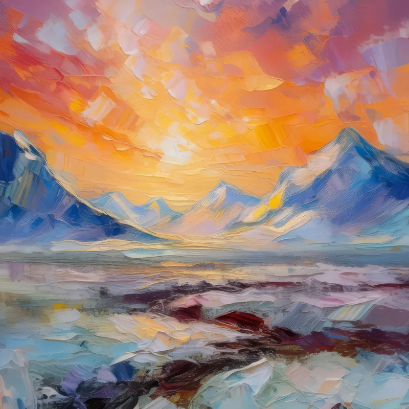 Painting: Polar Desert Sunrise